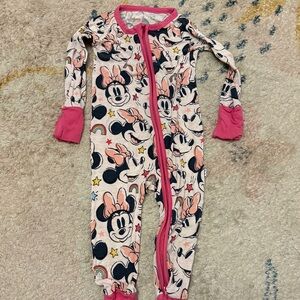 Little Sleepies Minnie Mouse Bamboo Zippy Disney Pajamas 6-12